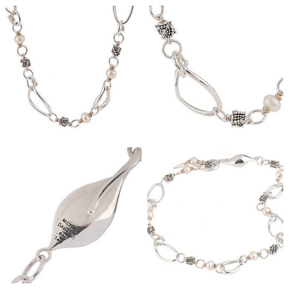 🎉HP2🎉Michael Dawkins Sterling/14K Pearl Necklace - Picture 2 of 4